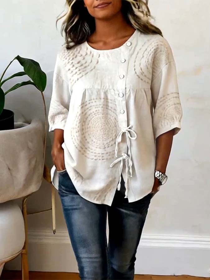 milie - Top casual brodé
