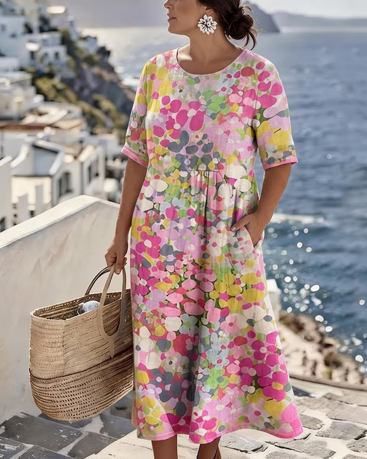 Élodie - Robe midi fleurie d’été