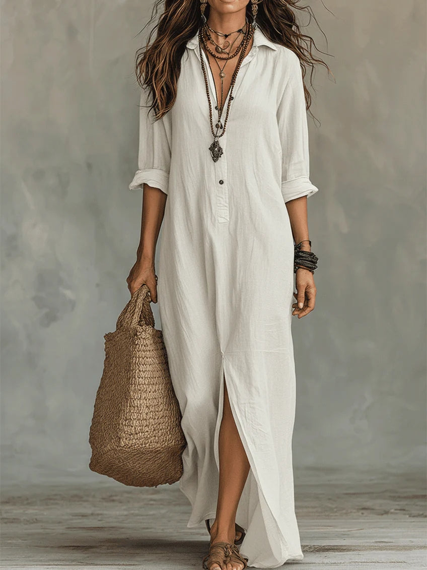 Colette - Robe longue à silhouette flatteuse