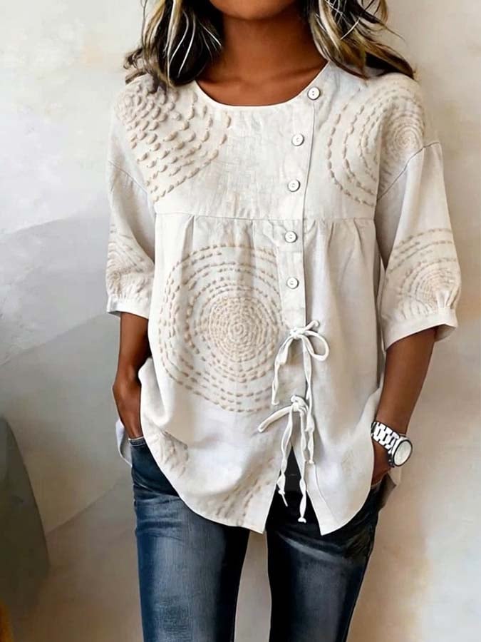 milie - Top casual brodé
