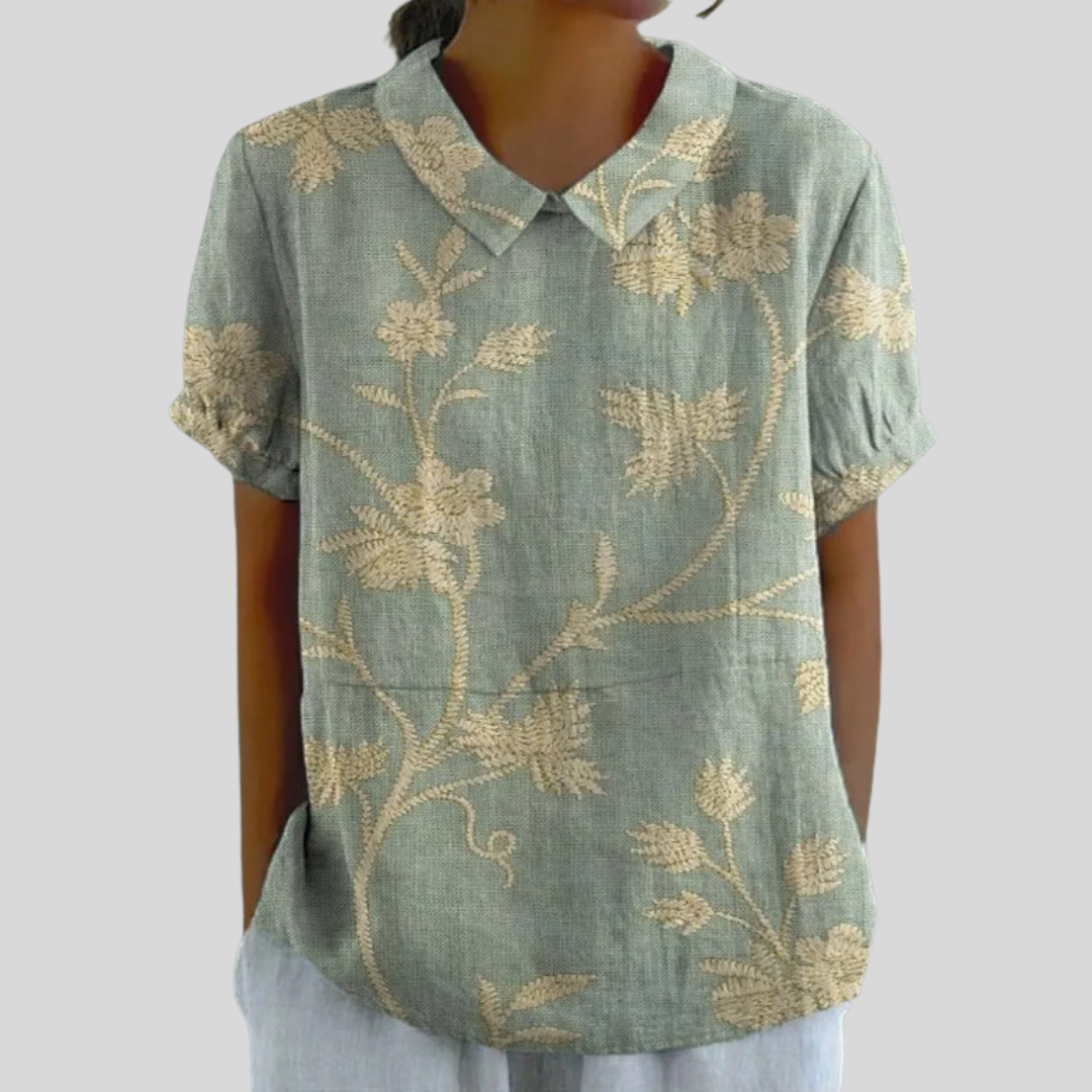 Claudine - Blouse broderie végétale