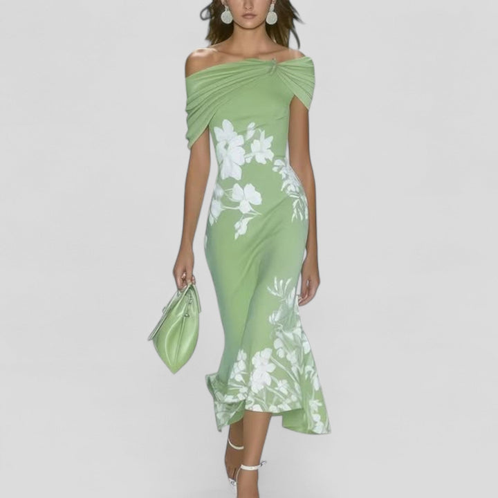 Isabelle™ — Robe midi fluide imprimée