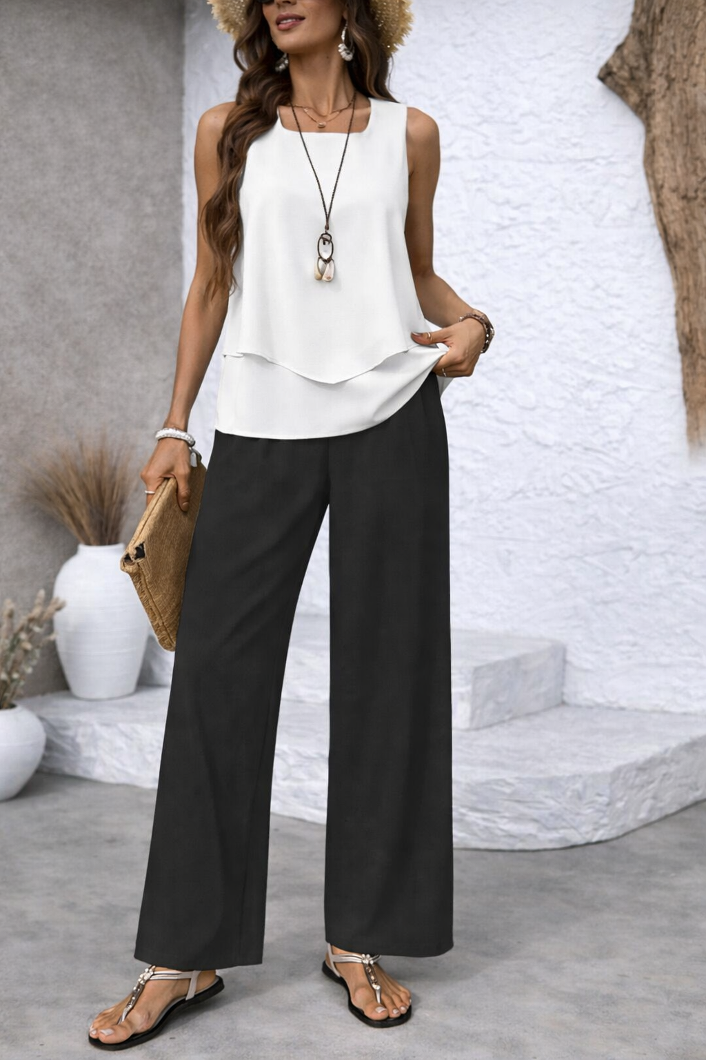 Évelyne - Ensemble pantalon monochrome