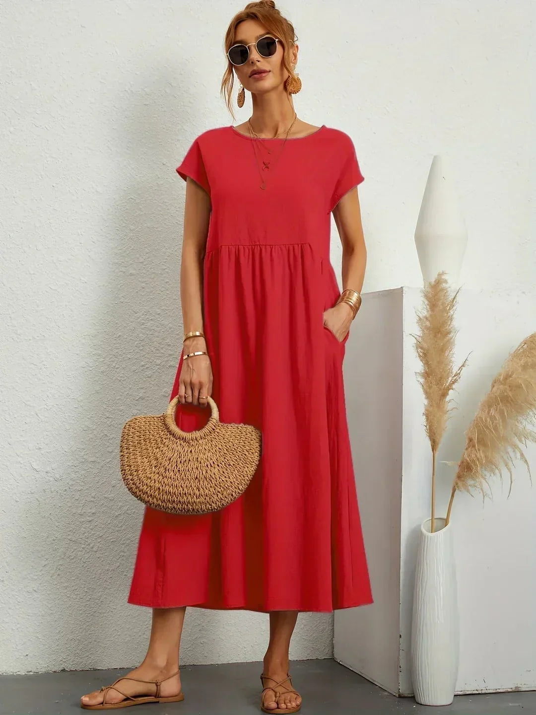 Gabrielle™ - Robe midi fluide élégance intemporelle