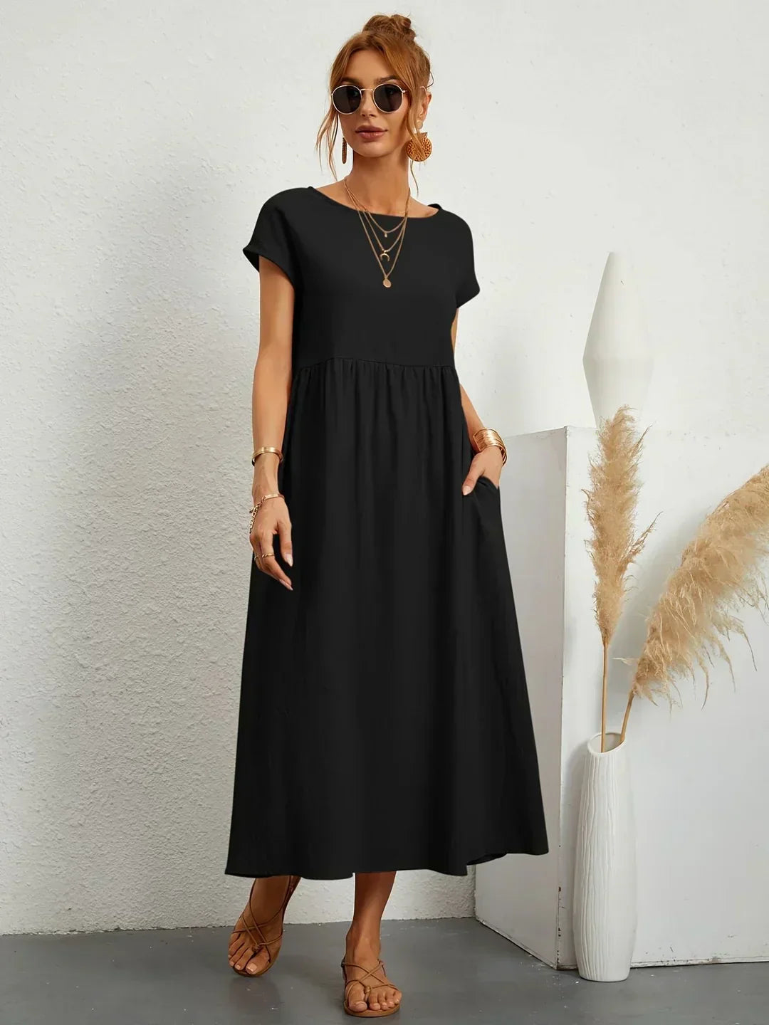 Gabrielle™ - Robe midi fluide élégance intemporelle