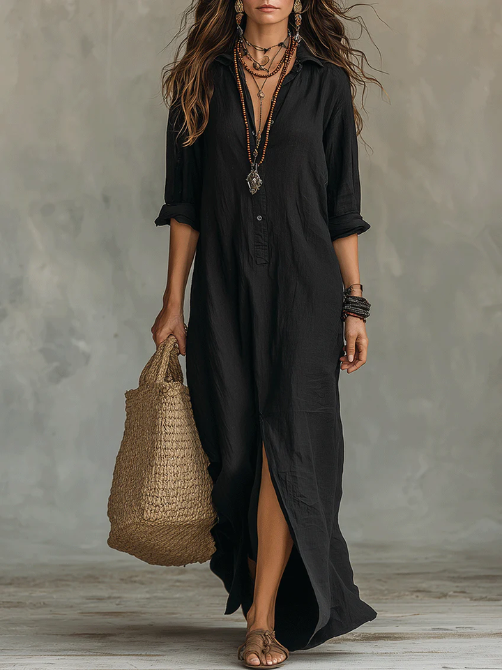 Colette - Robe longue à silhouette flatteuse