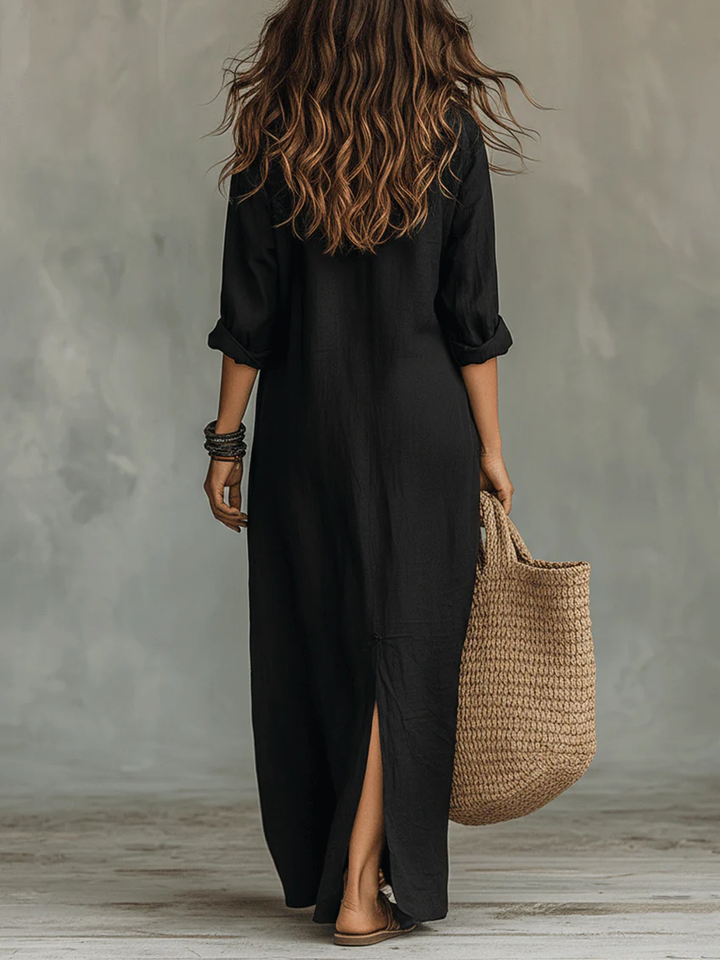 Colette - Robe longue à silhouette flatteuse