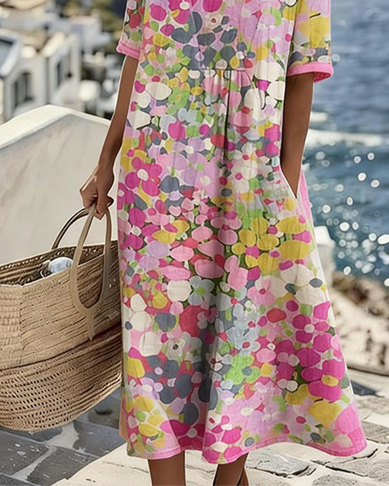 Élodie - Robe midi fleurie d’été