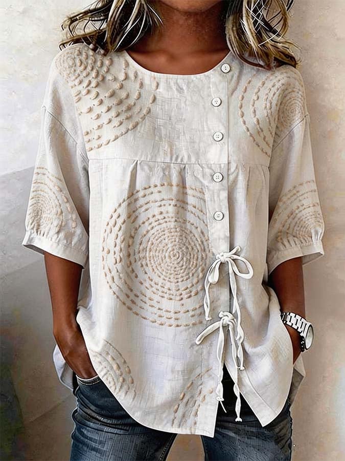 milie - Top casual brodé