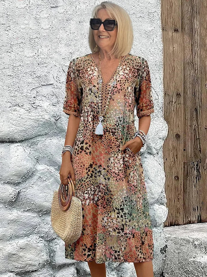 Solange - Robe midi ventre flatteur
