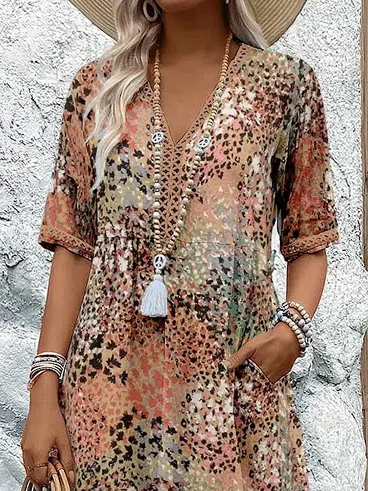 Solange - Robe midi ventre flatteur