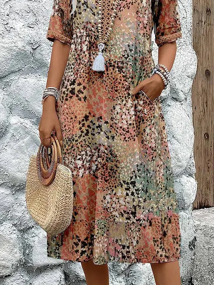 Solange - Robe midi ventre flatteur
