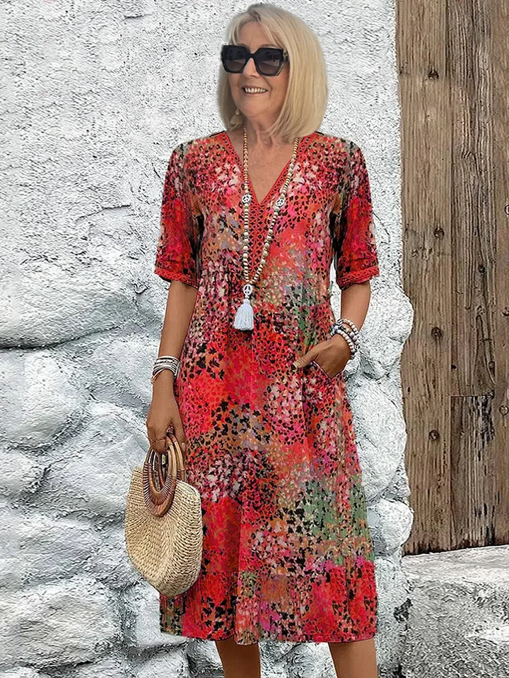 Solange - Robe midi ventre flatteur