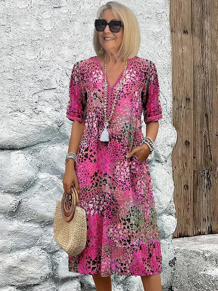 Solange - Robe midi ventre flatteur