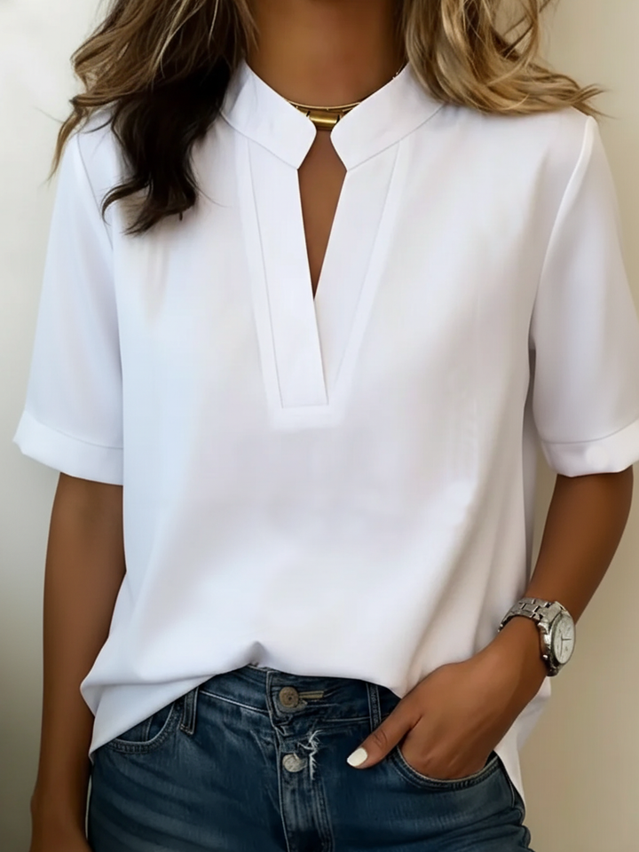 Françoise - Blouse chic à col en V