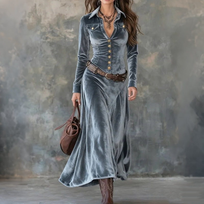 Madeleine™ — Robe élégante à toucher velours